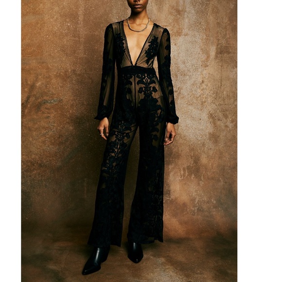 Free People x For love Lemons Temecula Embroidered Lace Jumpsuit